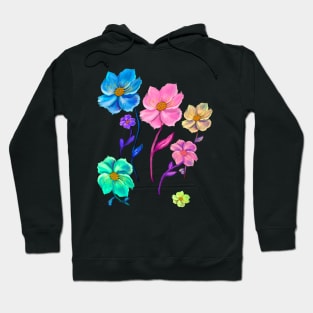 Flowers colorful pastel colourful spring time flower aesthetic for Nature lovers and Gardeners Hoodie